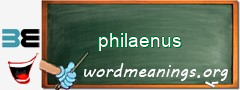 WordMeaning blackboard for philaenus